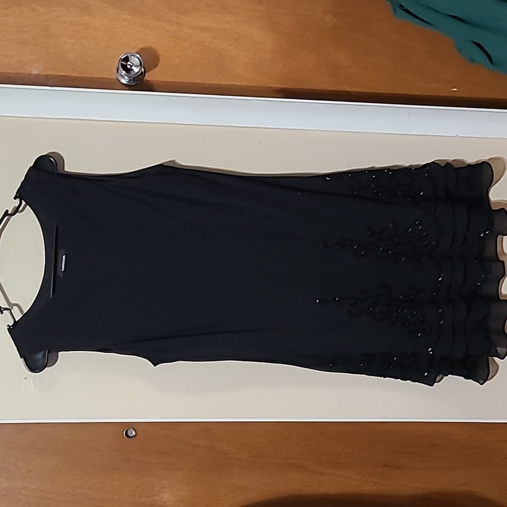 R&M Richard's little black beaded cocktail dress 18